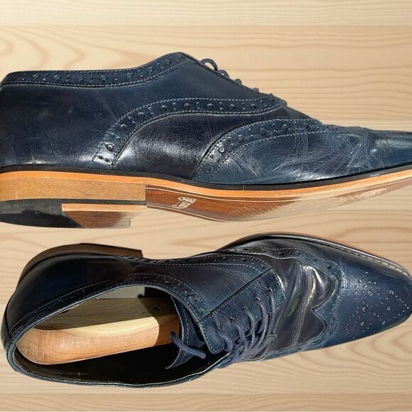 Stacy Adams Tinsley Wingtip Oxford Shoes Two-Tone Blue Lace up Mens 10. main image 6